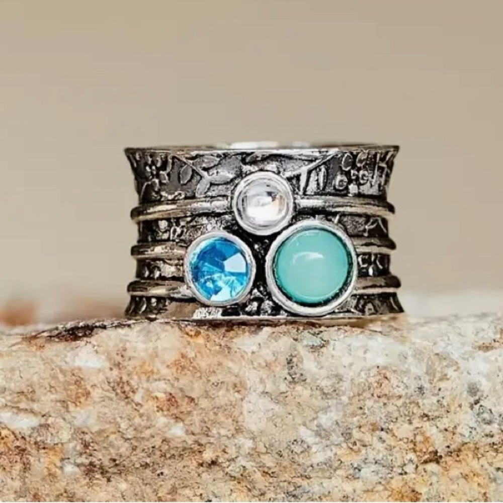 Chunky mutlistone BoHo style ring